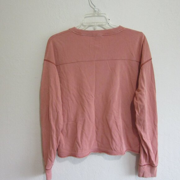 MADEWELL Muted/Faded Pink M Pullover Long Sleeve Relaxed Cotton Top - Picture 3 of 4